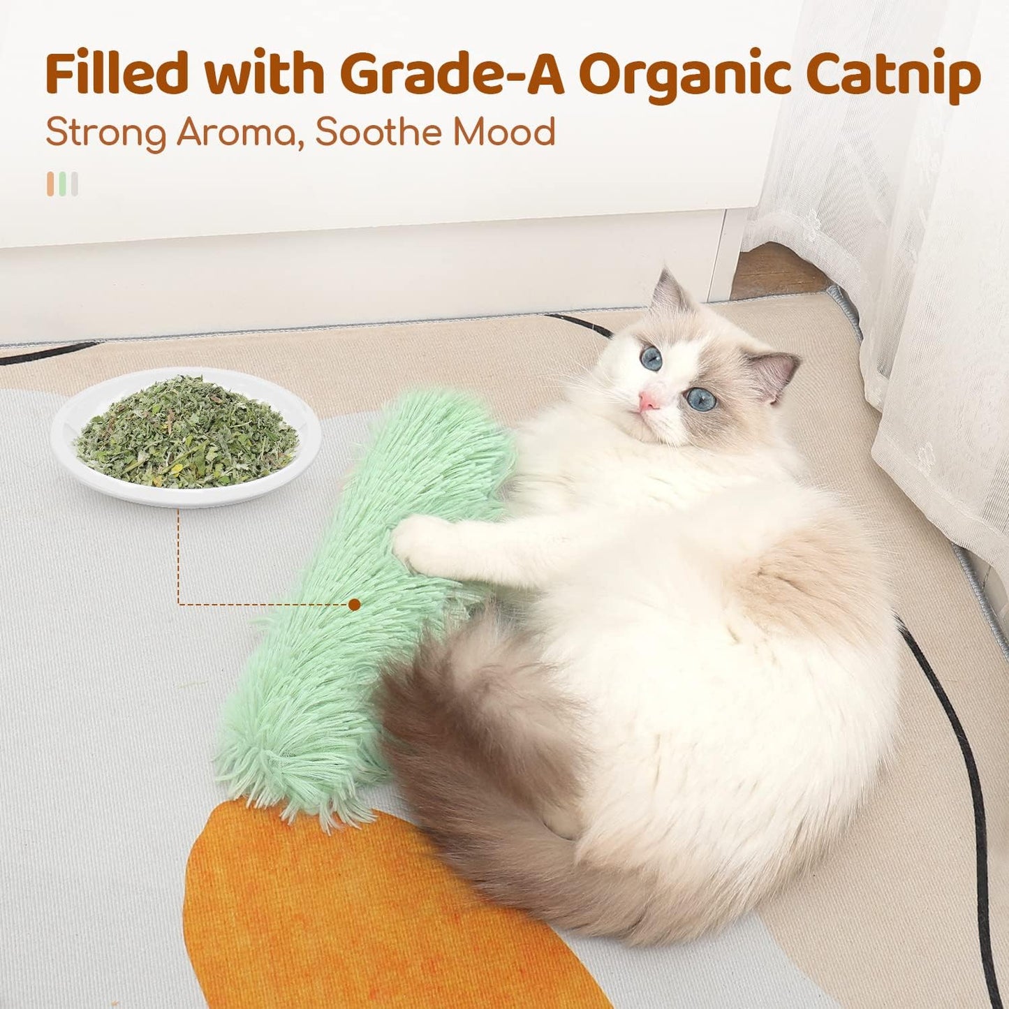 Potaroma Cat Toys Pillows, 3 Pack, Soft and Durable Crinkle Sound with Catnip Inside, Interactive Indoor Kitten Kicker, Promotes Kitty Exercise - TrendyLookz