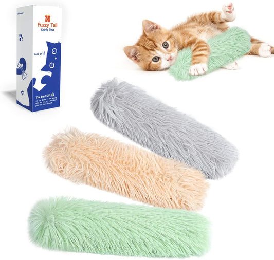Potaroma Cat Toys Pillows, 3 Pack, Soft and Durable Crinkle Sound with Catnip Inside, Interactive Indoor Kitten Kicker, Promotes Kitty Exercise - TrendyLookz