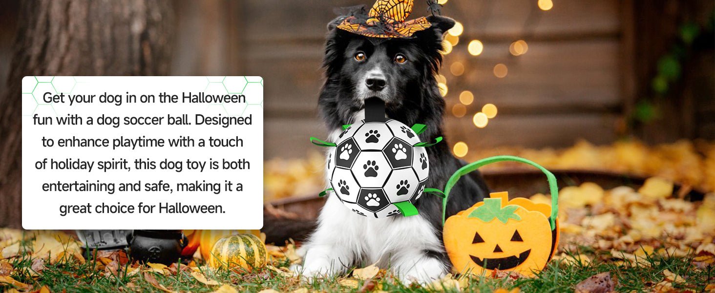 QDAN Dog Toys Balls, Dog Soccer Ball with Straps, Dog Birthday Gifts, Herding Ball, Durable Dogs Balls for Small Medium Pet, Puppy Outdoor Water Toy, World Cup Soccer (6 Inch) - TrendyLookz