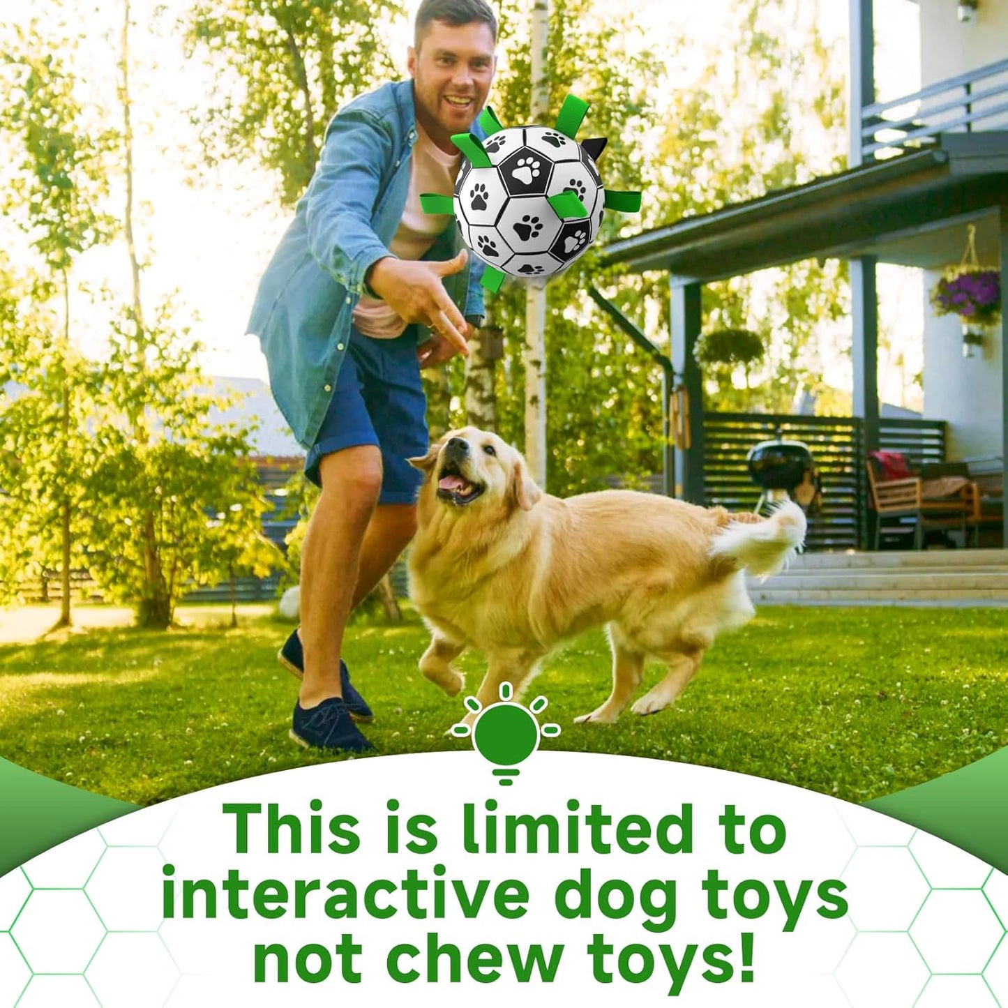 QDAN Dog Toys Balls, Dog Soccer Ball with Straps, Dog Birthday Gifts, Herding Ball, Durable Dogs Balls for Small Medium Pet, Puppy Outdoor Water Toy, World Cup Soccer (6 Inch) - TrendyLookz