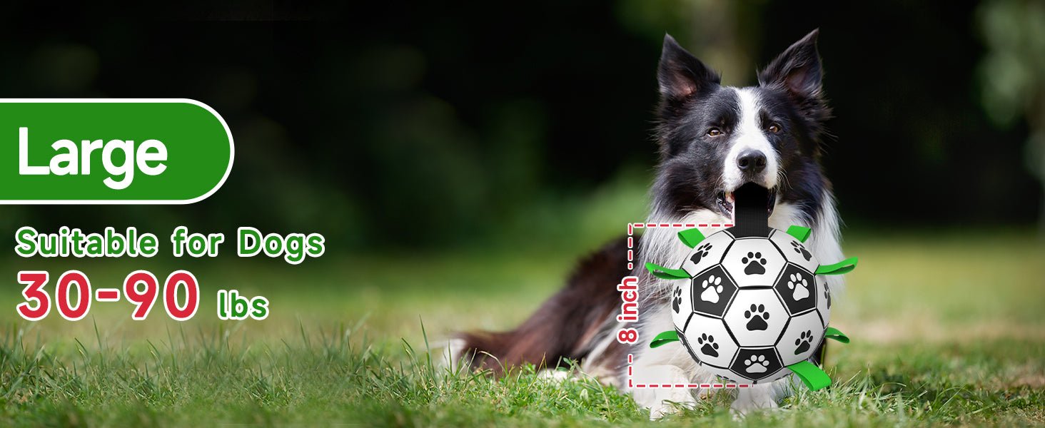 QDAN Dog Toys Balls, Dog Soccer Ball with Straps, Dog Birthday Gifts, Herding Ball, Durable Dogs Balls for Small Medium Pet, Puppy Outdoor Water Toy, World Cup Soccer (6 Inch) - TrendyLookz