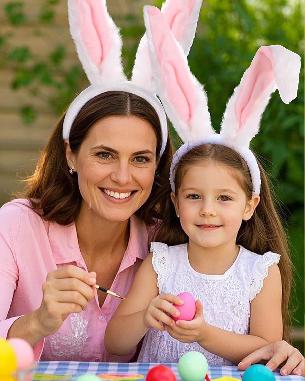 Roicaholy Rabbit Ears Tail Set - Fluffy Faux Fur Bendable Tail | Ears Headband Bunny Animal Costume for Halloween Easter - TrendyLookz