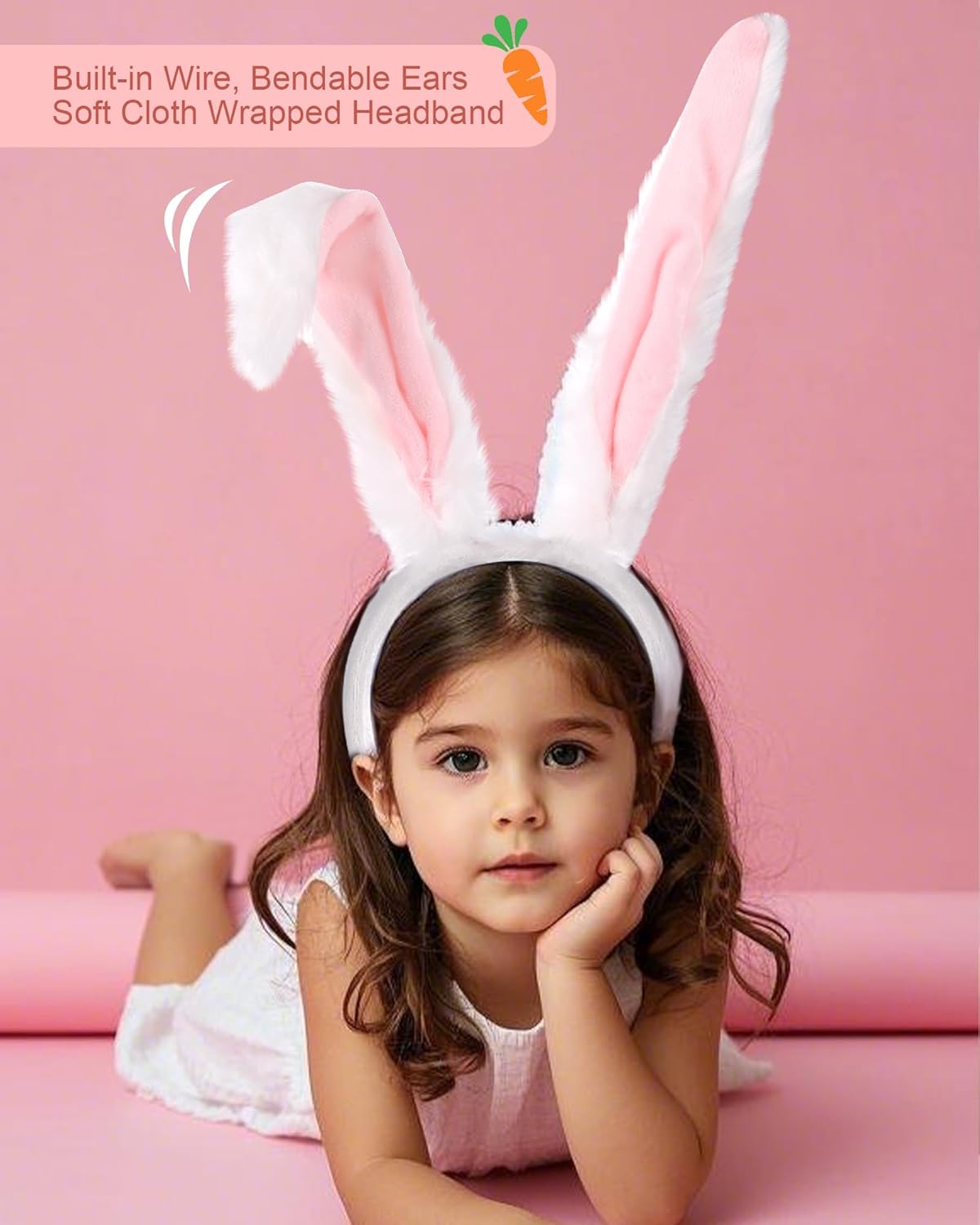 Roicaholy Rabbit Ears Tail Set - Fluffy Faux Fur Bendable Tail | Ears Headband Bunny Animal Costume for Halloween Easter - TrendyLookz