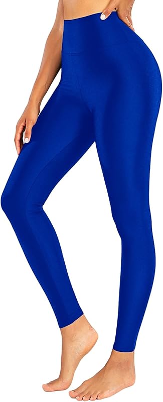 Romastory Women's Elastic Shiny Leggings Pants High Waisted Shining Sports Workout Leggings Tights - TrendyLookz