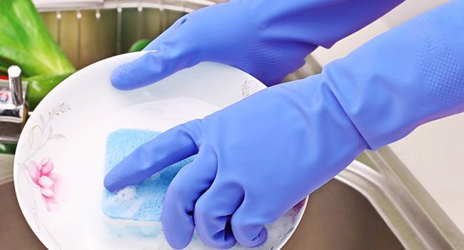 Rubber Kitchen Dishwashing Gloves - 4 Pairs Colorful Reusable Household Cleaning Gloves for Washing Dishes and Cleaning Tasks, Flexible Long - lasting and Non - Slip (Medium, Blue+Pink+Yellow+Red) - TrendyLookz