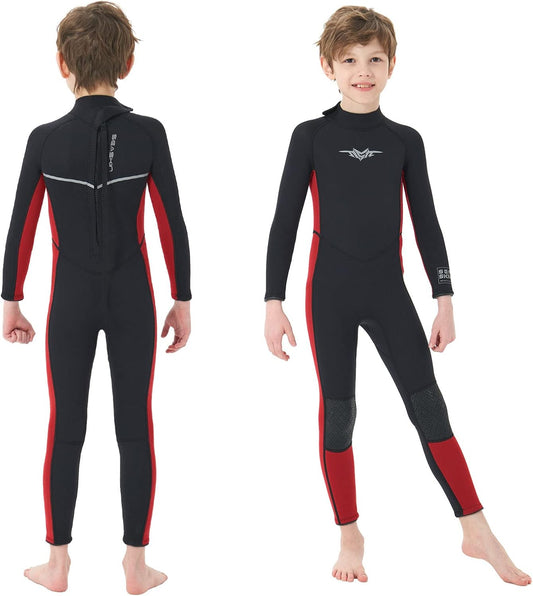 Seaskin Kids Wetsuit for Boys Girls Toddlers, 2mm Front Zipper Shorty Wetsuits, 3mm Back Zip Full Wetsuit, Neoprene Thermal Swimsuits for Diving Surfing Swim Lessons - TrendyLookz