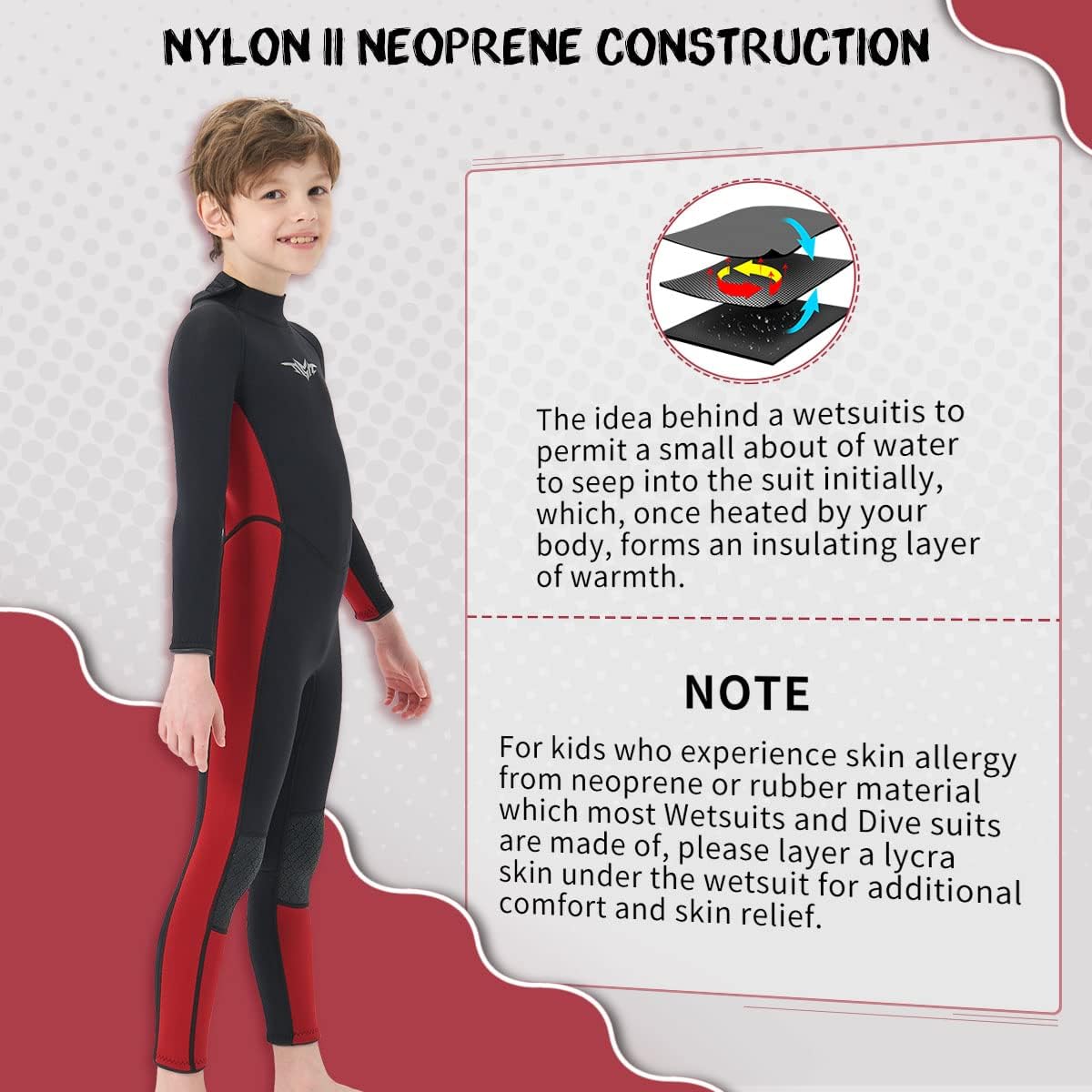 Seaskin Kids Wetsuit for Boys Girls Toddlers, 2mm Front Zipper Shorty Wetsuits, 3mm Back Zip Full Wetsuit, Neoprene Thermal Swimsuits for Diving Surfing Swim Lessons - TrendyLookz