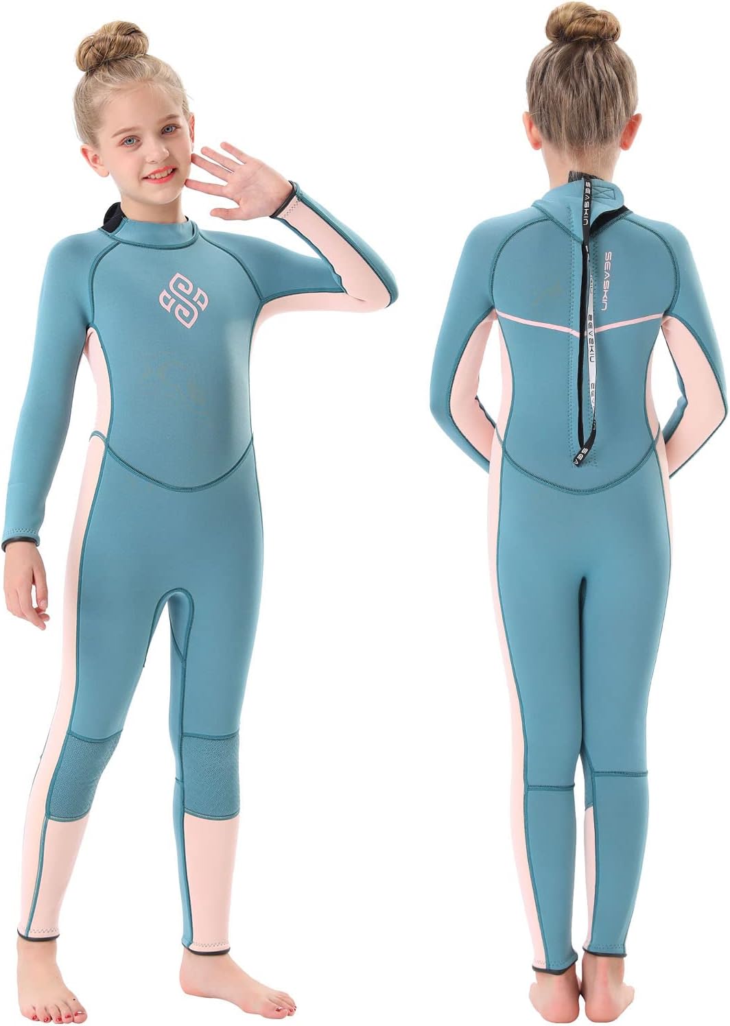 Seaskin Kids Wetsuit for Boys Girls Toddlers, 2mm Front Zipper Shorty Wetsuits, 3mm Back Zip Full Wetsuit, Neoprene Thermal Swimsuits for Diving Surfing Swim Lessons - TrendyLookz