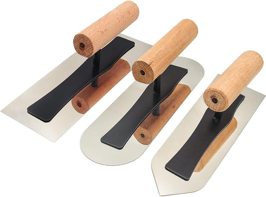 Stainless Steel Venetian Plaster Japanese Finishing Trowel Set 3 PC Art Paint Plastering Hand Tools - TrendyLookz