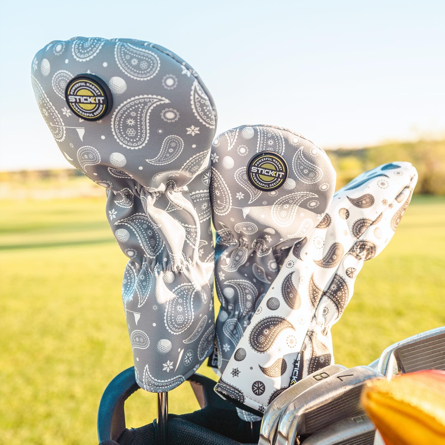 STICKIT Magnetic Driver and Fairway Head Covers | Premium Leather, Industrial Magnet | Universal Fit for Golf Clubs | Ultimate Protection & Travel - Friendly - TrendyLookz