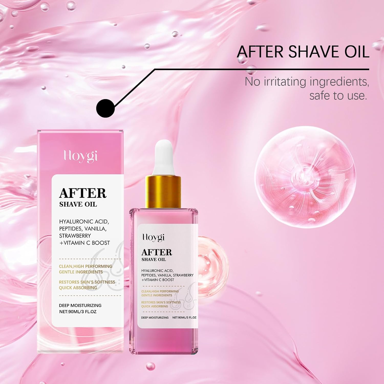 Strawberry Vanilla After Shave Oil Women for Smooth Skin - Luxury After Shave Oil - Skin for Women AfterShave | Soothing & Hydrating Treatment for Sensitive Areas - TrendyLookz