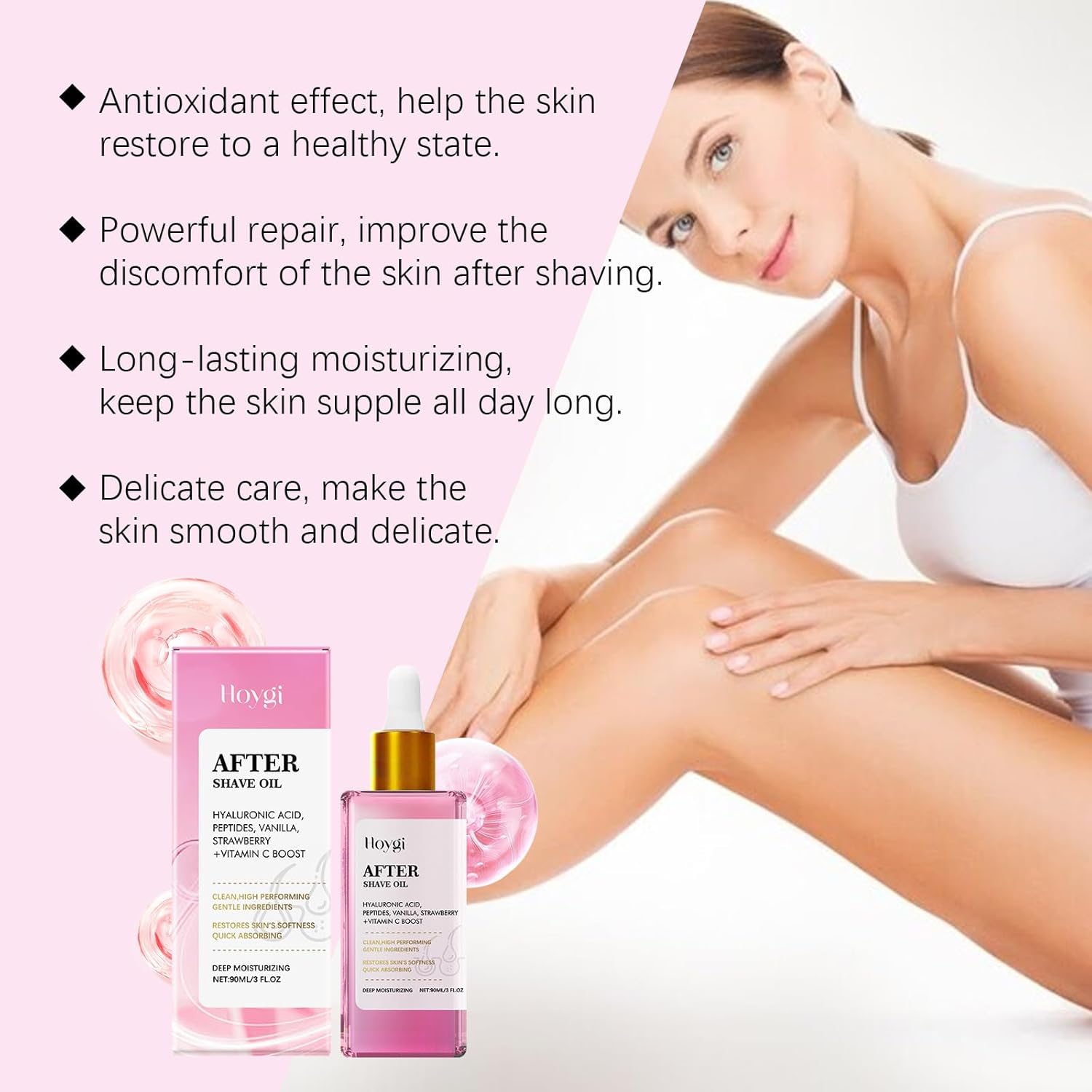Strawberry Vanilla After Shave Oil Women for Smooth Skin - Luxury After Shave Oil - Skin for Women AfterShave | Soothing & Hydrating Treatment for Sensitive Areas - TrendyLookz