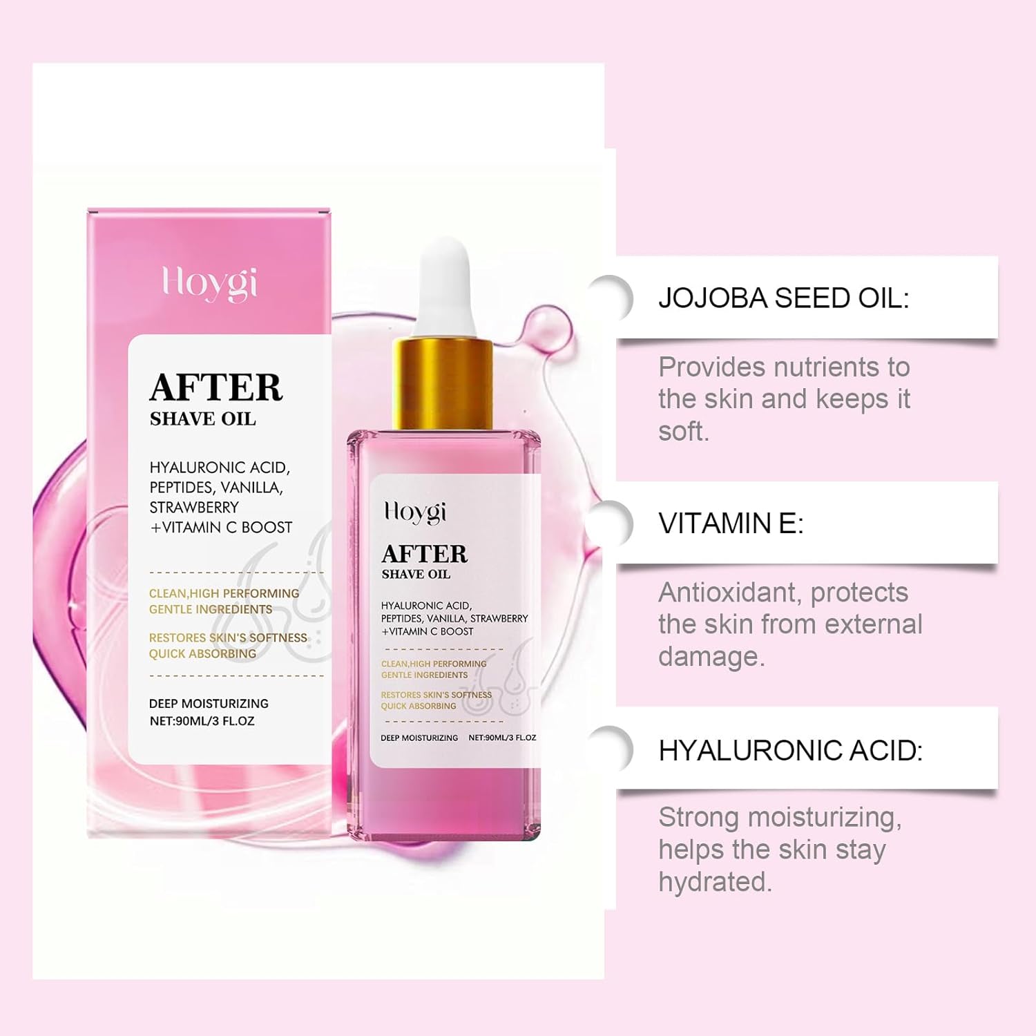 Strawberry Vanilla After Shave Oil Women for Smooth Skin - Luxury After Shave Oil - Skin for Women AfterShave | Soothing & Hydrating Treatment for Sensitive Areas - TrendyLookz