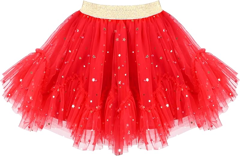 Sunny Fashion Girls Skirt Navy Blue Pearl Stars Sparkling Tutu Dancing Age 4 - 12 Years - TrendyLookz