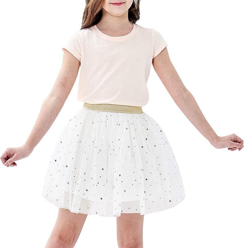 Sunny Fashion Girls Skirt Navy Blue Pearl Stars Sparkling Tutu Dancing Age 4 - 12 Years - TrendyLookz