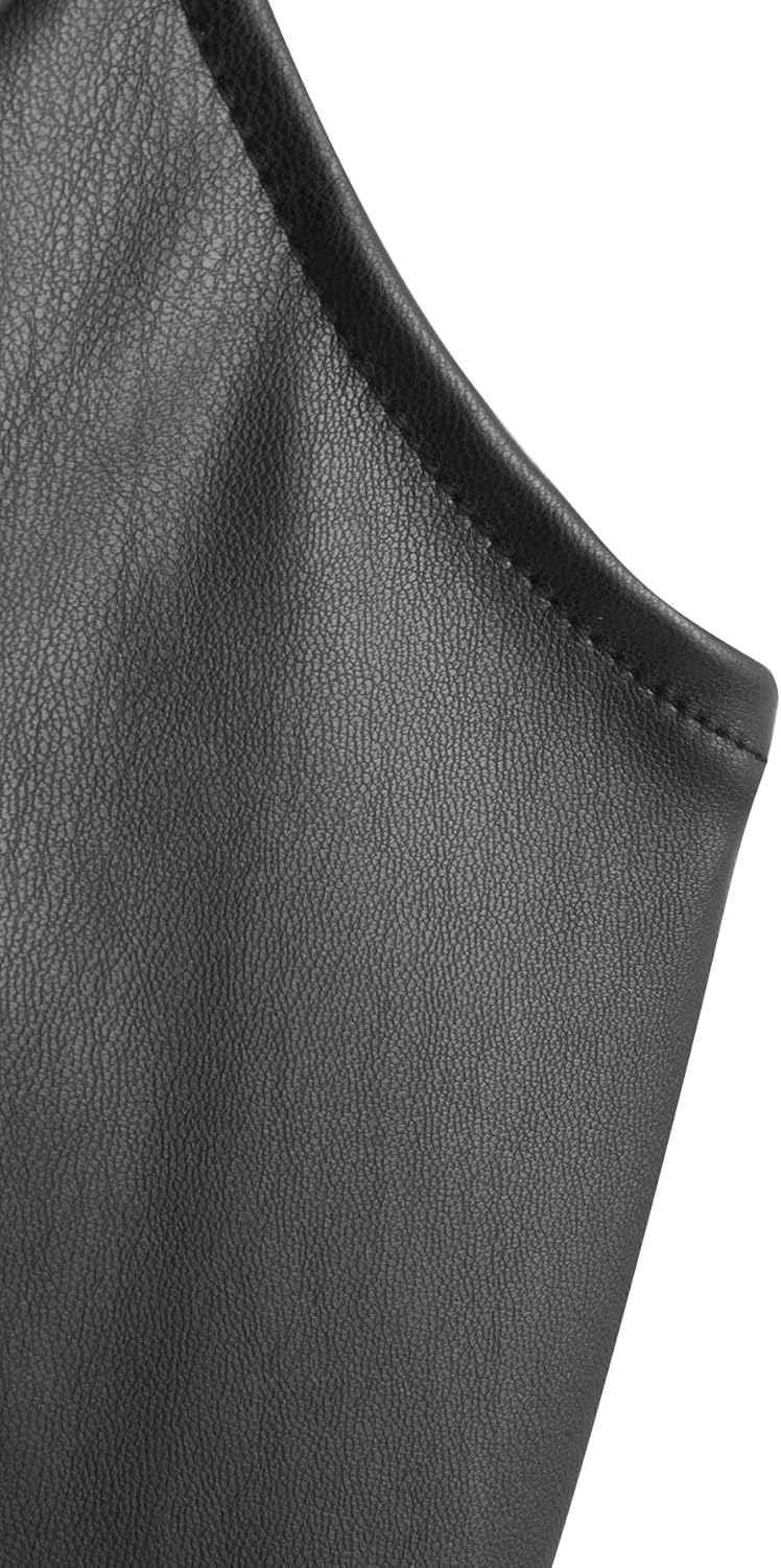 SweatyRocks Women's Faux Leather Crop Tank Top Lace Up Tie Front Halter Tops - TrendyLookz