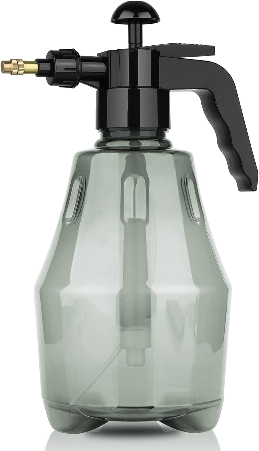 T4U Garden Pump Sprayer, Hand Held Pressure Pump Sprayer with Top Pump, 50 oz Garden Sprayer with Adjustable Nozzle for Indoor Outdoor Gardening and Home Cleaning, 0.4 Gallon, (1.5L), Grey - TrendyLookz