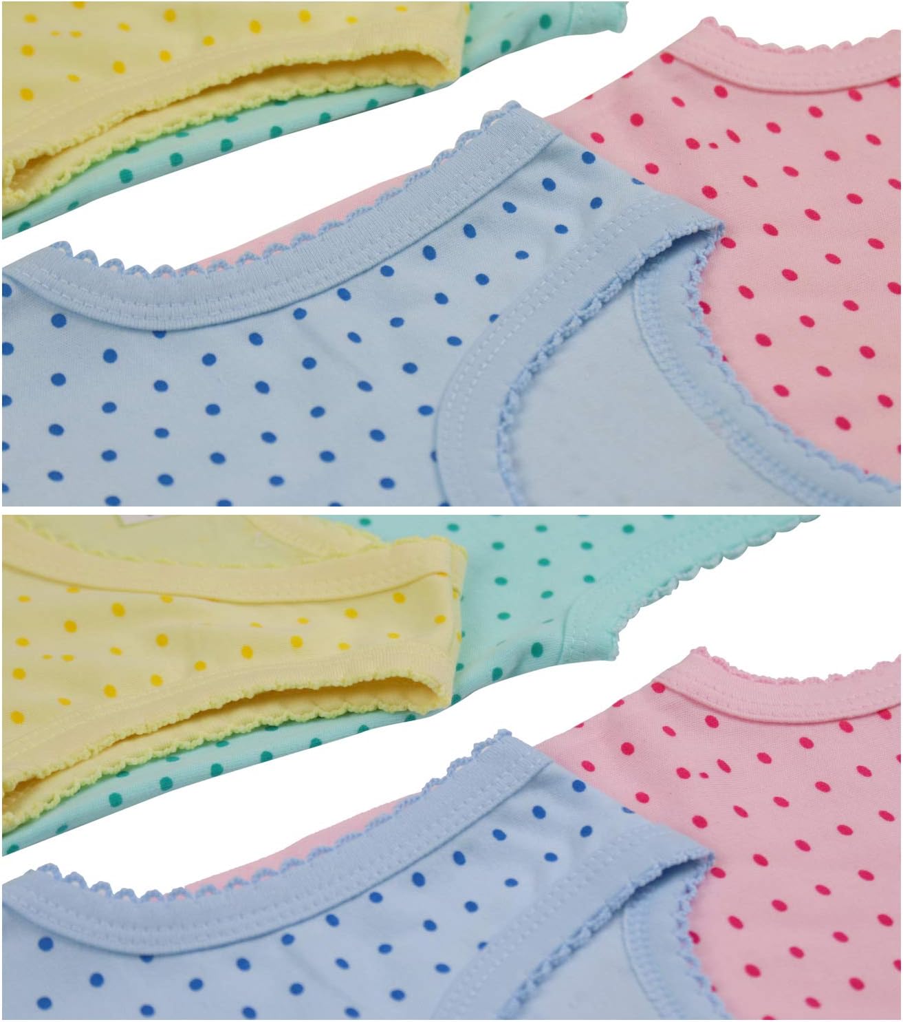 ToBeInStyle Girl's 4 Pack Ruffle Hem Cotton Tank Tops - TrendyLookz