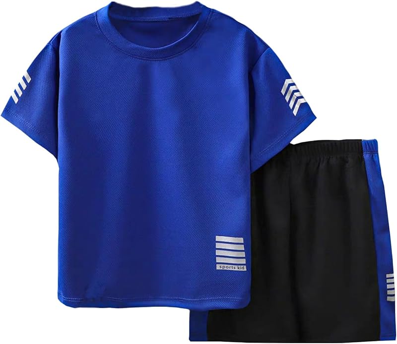 Toddler Boys Clothes Mesh Athletic Summer Short Sleeve T-Shirt and Shorts Kids Outfit Set 3 - 10 Year - TrendyLookz