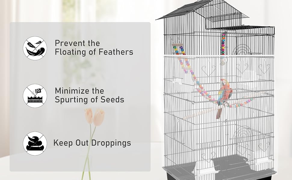 Universal Bird Cage Seed Catcher – Stretchy, Lightweight Mesh Skirt for Parrot Cages, Stops Scatter, Breathable Fabric, Adjustable & Reusable, White viiwxx - TrendyLookz