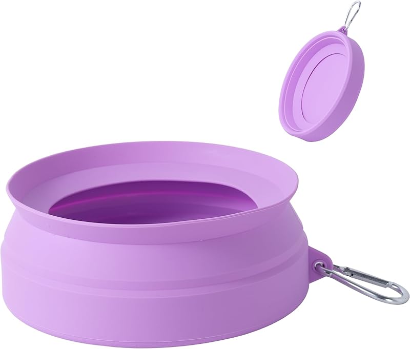 Voiture Pliant Bol en Chat/Chien, Bol en Silicone Pliable, Conception Anti - débordement sur Le Dessus du Bol, Faciles à déplier et Replier,Articles de Voyage pour Chiens et Chat (Couleur Gris Clair) - TrendyLookz