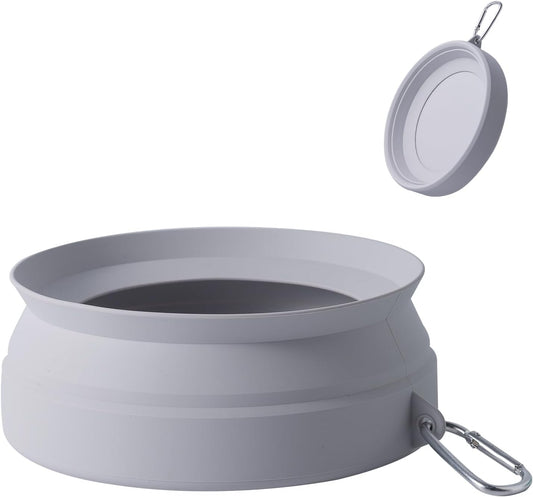 Voiture Pliant Bol en Chat/Chien, Bol en Silicone Pliable, Conception Anti - débordement sur Le Dessus du Bol, Faciles à déplier et Replier,Articles de Voyage pour Chiens et Chat (Couleur Gris Clair) - TrendyLookz