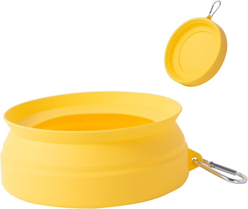 Voiture Pliant Bol en Chat/Chien, Bol en Silicone Pliable, Conception Anti - débordement sur Le Dessus du Bol, Faciles à déplier et Replier,Articles de Voyage pour Chiens et Chat (Couleur Gris Clair) - TrendyLookz