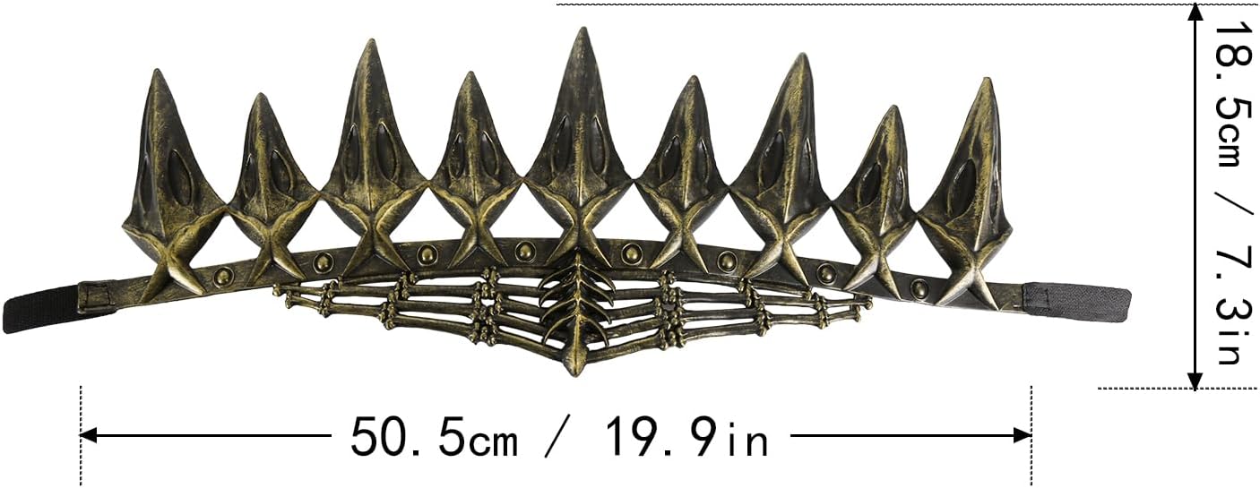 VZQI Evil Queen Crown Goth Headpiece Adult Crow Crown Headwear Medieval Crown Headband Vintage Halloween Party Accessories - TrendyLookz
