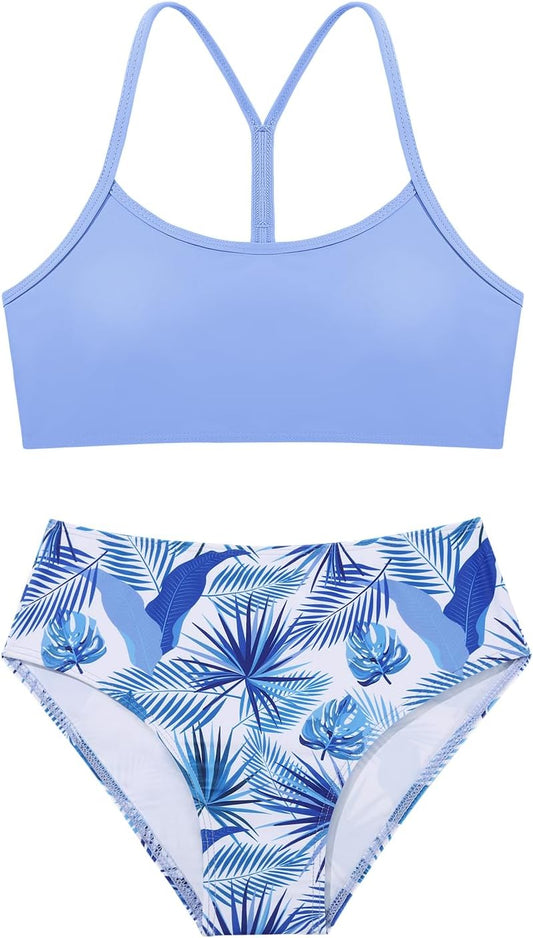 Weixinbuy Girls Swimsuits Bikini Set Kids Bathing Suit Bikini Top Bottom 2Pcs Teen Girls' Swimwear Set - TrendyLookz