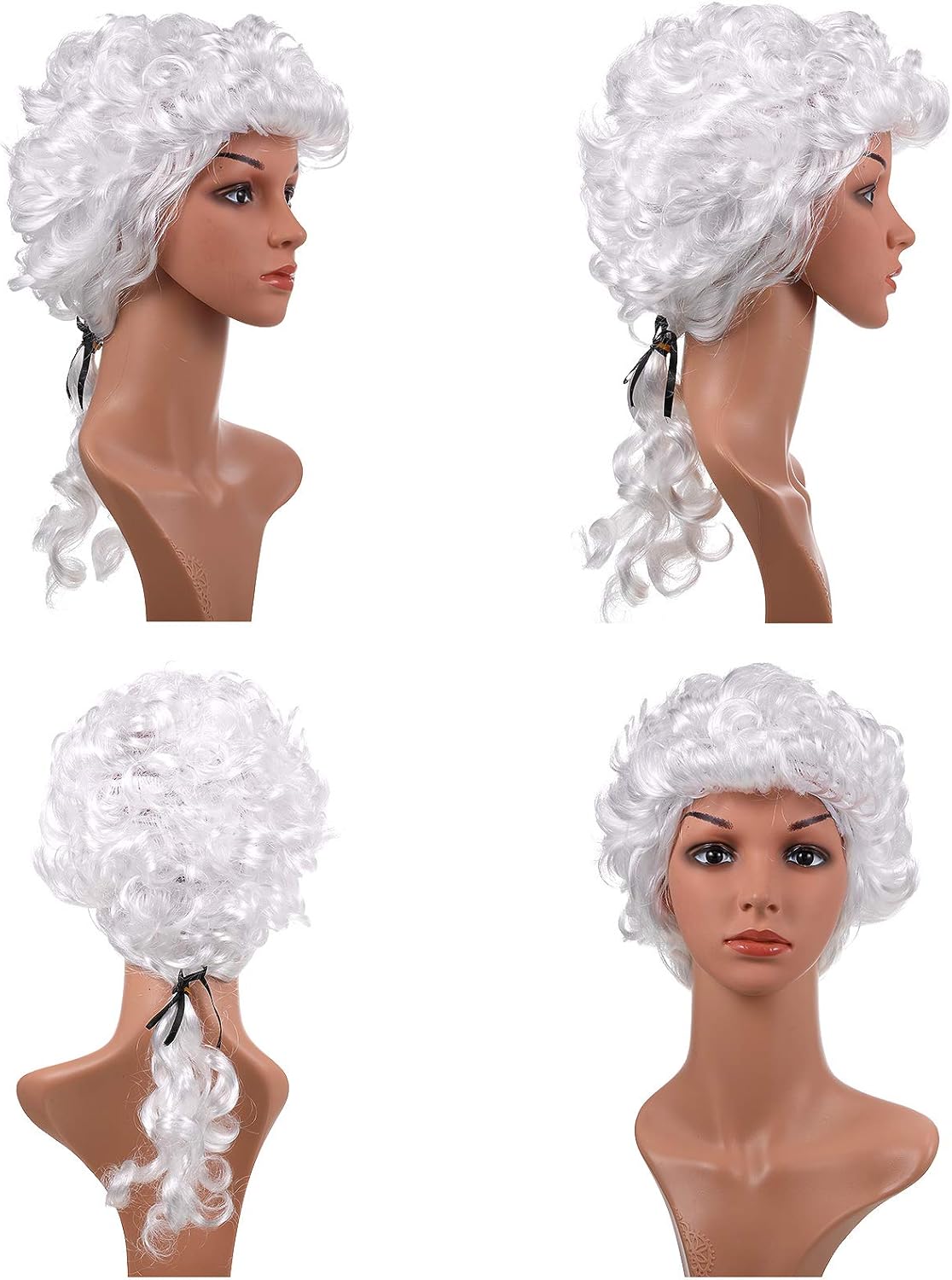 WILLBOND 2 Pcs White Judge Wig and Wooden Gavel, Halloween Judge Lawyer Costume Accessories, Judge Dress up Cosplay Props for Adults - TrendyLookz