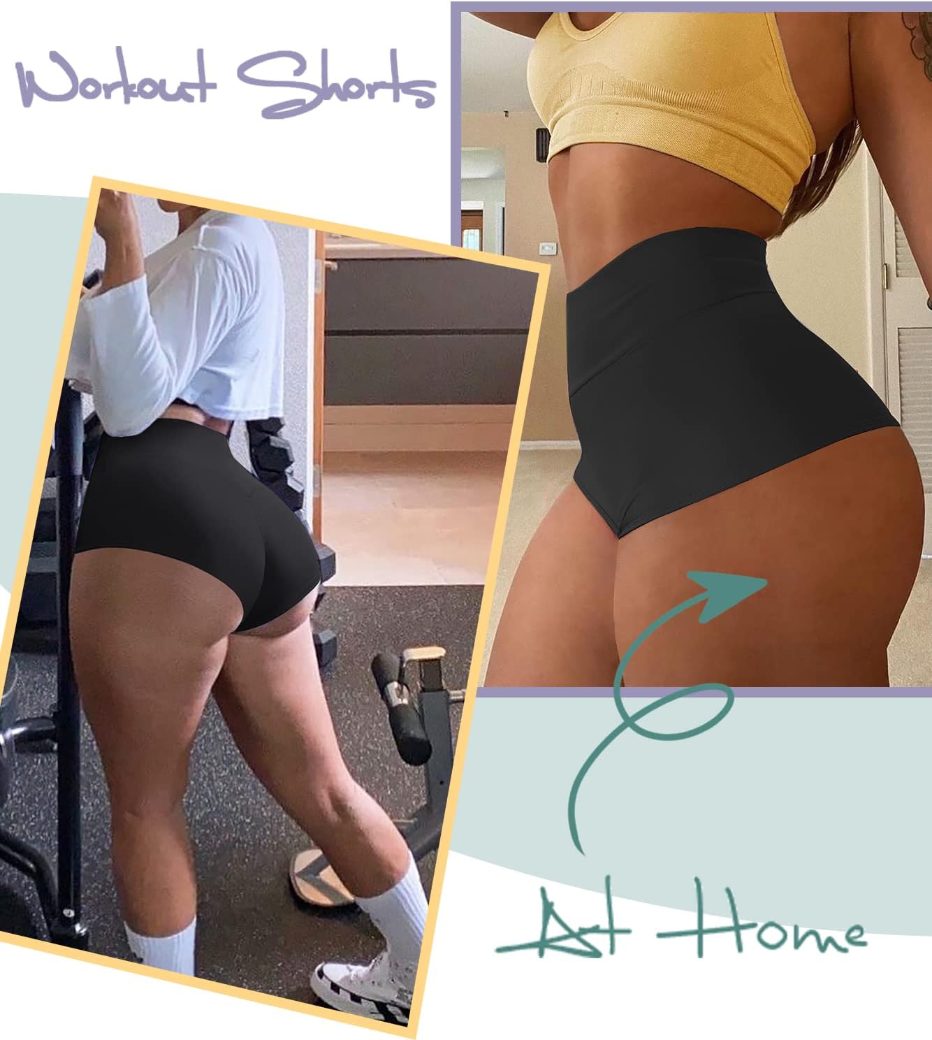 Women's High Waist Yoga Booty Shorts Workout Spandex Dance Hot Pants Butt Lifting Leggings Rave Outfits - TrendyLookz